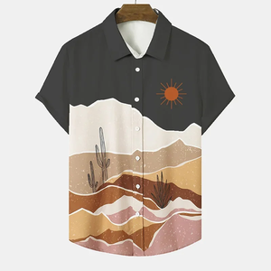 Camisa de Cactus del Desierto para Hombre, Estampado 3D, Camisa Hawaiana de Verano, Estilo Harajuku, Blusa de Moda, Manga Corta, Ropa de Playa para Vacaciones - Product Image 5
