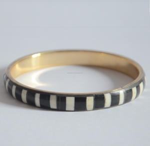 Modern Traditional Handmade Gold-Plated Polished Brass Round <b>Bangle</b> Antique Tribal Fusion Fashion Jewelry - Product Image 5