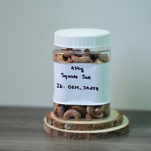 Nueces de Anacardo Tostadas Premium Personalizables al por Mayor, Certificadas ISO, Orgánicas, en Envase Cuadrado de 500g (Tapa Amarilla) (Sabor a Mantequilla y Sal) - Product Image 1