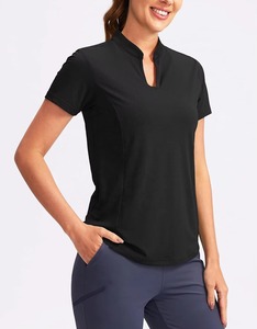 Polo de golf OEM à manches courtes pour femmes, chemises de tennis vierges personnalisables pour femmes, hauts respirants à col pour femmes, vente en gros, direct usine - Product Image 6