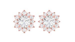 Pendientes de Flor con Diamantes Cultivados en Laboratorio de Oro de 14k y 18k, Joyería Fina Romántica para Uso Diario, Proveedor Mayorista para Mujeres - Product Image 1