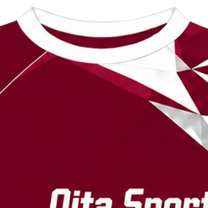 Camiseta Deportiva de Compresión, Manga Corta, Color Granate y Blanco, Cuello Redondo, Diseño Geométrico, para Entrenamiento Atlético - Product Image 5