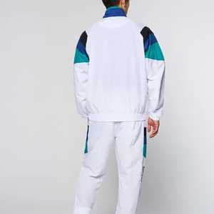 Men's <b>White</b> Color Blocking <b>Tracksuit</b> Full Sleeve Sporty Zipper Closure Breathable Lightweight Polyester Spring Wear - Product Image 5