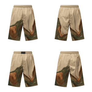 Pantalones Cortos Deportivos de Nylon Beige para Hombre, Diseño Moderno y Abstracto, Ligeros, para Entrenamiento - Product Image 4