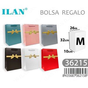 Borsa Regalo ILAN 26x32x10cm Misura Media con Fiocco Dorato per Regali - Product Image 1