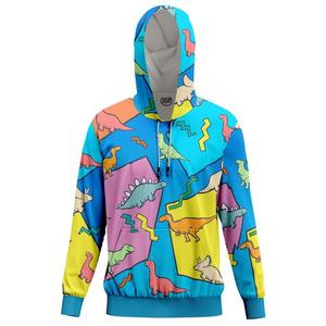Sweat-shirt à capuche personnalisé pour homme, imprimé dinosaure de dessin animé, sublimation, tricoté en polyester, streetwear printemps - Product Image 1