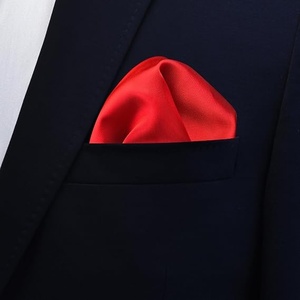 Pañuelo de Bolsillo de Seda Roja, Color Sólido, Formal, para Hombre, Forma Cuadrada, para las Cuatro Estaciones - Product Image 5