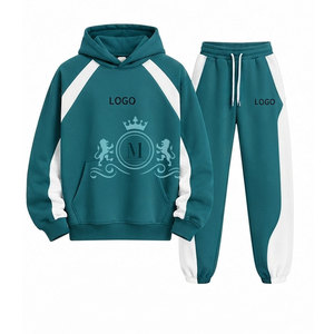 Ensemble de survêtement haut de gamme avec sweat-shirt à capuche bicolore 100% coton, confort ultime avec tissu 400 GSM pour un usage quotidien - Product Image 1
