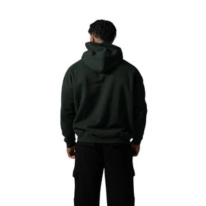 Sweat-shirt à capuche vert foncé pour homme, en molleton épais, à manches longues, décontracté, athlétique, streetwear, vêtements d'entraînement - Product Image 6
