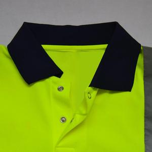 High Visibility Reflective Safety Polo Shirt <b>Men</b> Workwear Breathable Quick Dry Hi Vis Contrast Color Industrial <b>Work</b> Uniforms - Product Image 4