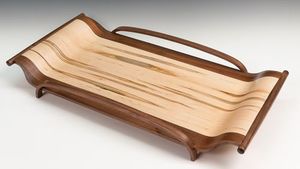 Superior Quality Eco Friendly Extra <b>Large</b> Decorative Wooden <b>Serving</b> <b>Tray</b> Metal Handles Dishwasher Microwave Safe Household Use - Product Image 5
