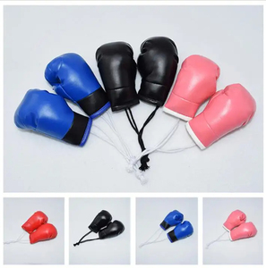 Porte-clés mini-gants de boxe bleus en similicuir à lacets, unisexe, pour équipement de boxe - Product Image 6