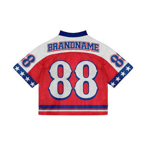 Maillot de football américain surdimensionné et ample, style rétro streetwear, t-shirt en mesh pour homme, streetwear, maillot de football - Product Image 2