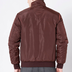 Blouson bomber uni pour homme, col montant, fermeture éclair, style décontracté, vêtement d'automne, coupe-vent, rembourrage en polyester - Product Image 3