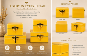 Luxury Yellow Pale Color Mirror Glass Decorative Storage Box Key Knob Premium Jewelry Vanity Organizer <b>Boxes</b> Home Decor Lacquer - Product Image 4