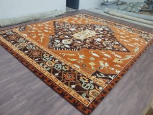 Compre una Alfombra Oushak de Lujo Anudada a Mano, Color Naranja Óxido, 10x11 pies, Alfombra Floral de Lana, Estilo Vintage, Alfombras Grandes para Sala de Estar, Decoración del Hogar - Product Image 6