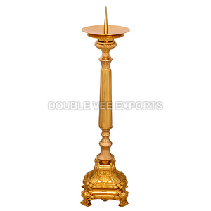 Candelero de Latón con Diseño de Clavo |   Candelabro Tradicional para Altar de Iglesia - DOUBLE VEE EXPORTS - Product Image 2