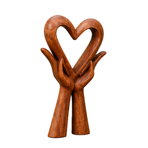 Escultura de Corazón de Madera Hecha a Mano para Decoración de Mesa, Arte Contemporáneo Ecológico y Duradero para Sala de Estar, Día de San Valentín - Product Image 5