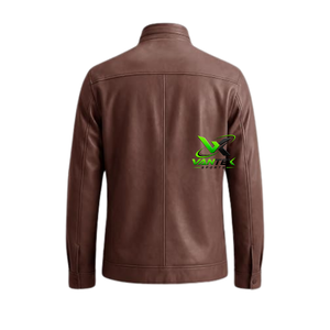 เสื้อแจ็คเก็ตบอมเบอร์หนังแท้สำหรับผู้ชาย VANTEX SPORTS  แบบซิป  คอปกพับได้  ทรงปกติ  ใส่ได้ในฤดูหนาว  เป็นมิตรต่อสิ่งแวดล้อม  สไตล์วินเทจ - Product Image 2