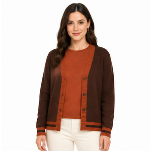 Ensembles coordonnés pour femmes de haute qualité, un ensemble uni, décontracté, élégant, confortable, 100% coton/laine, respirant, hiver, fabrication en usine - Product Image 1
