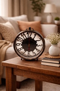 Reloj de Escritorio Circular de Metal Más Vendido, Movimiento de Cuarzo, Funciona con Batería, Diseño Tradicional, Función de Alarma Silenciosa - Product Image 5