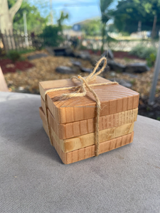 Posavasos de Madera 100% Natural, Tallados a Mano, con Tacto Real, Forma Cuadrada, Decoración para Mesa de Hogar, Oficina o Restaurante - Product Image 5