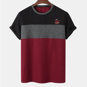 Camiseta de color sólido 100% algodón para hombre, cómoda, talla grande, corte holgado, ropa informal para hombre, camiseta estampada a bajo precio - Product Image 1