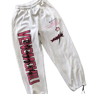 Pantalones Casuales de Hip-Hop Personalizados, Pantalones Deportivos Holgados para Mujer, Pantalones Anchos de Poliéster/Algodón con Efecto Desgastado, Pantalones Deportivos de Verano de Pierna Ancha y Cintura Media - Product Image 1