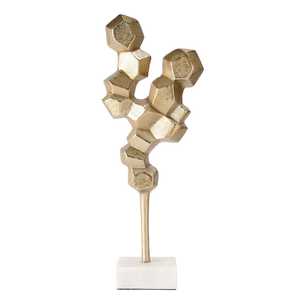 Limited Stock New Arrival Geometric Gold Plated Aluminum Sculpture Modern Art Tabletop Decor Handmade Eco-Friendly Durable for - Product Image 4