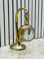 Horloge de table vintage en aluminium, faite à la main, décoration de bureau antique