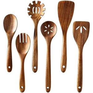 Cuchara para Servir Ensaladas de Madera de Acacia Duradera, Utensilio Natural Ecológico - Product Image 3