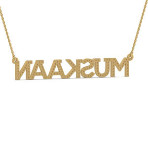 Collier pendentif personnalisé Muskaan Moissanite en or massif 14 carats, coupe ronde, bijoux personnalisés avec lettres pour femmes, luxe Eve - Product Image 5