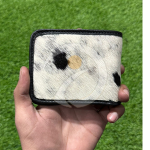Premium Genuine Cowhide Hair <b>Wallet</b> Mens Handmade Leather Card <b>Holder</b> With Natural Fur Rustic Appearance - Product Image 2