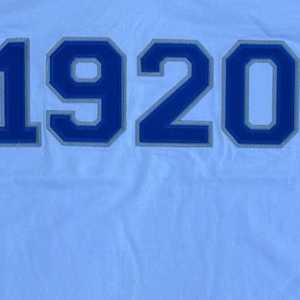 T-shirt blanc premium Zeta Phi Beta 1920 avec broderie bleue de lettres grecques pour femme, tissu doux, coupe décontractée et élégante - Product Image 5