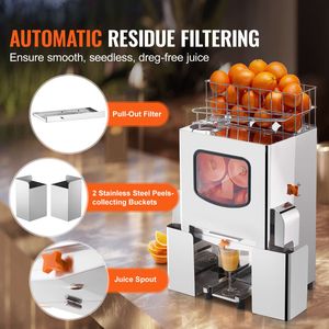 Spremiagrumi Automatico Commerciale in Acciaio Inox da 120W, 20 Arance/Minuto, 110V, Nuovo, per Arance - Product Image 4