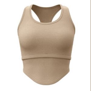 Alta calidad sin alambre Racerback incorporado almohadilla para el pecho entrenamiento atlético sin mangas Top entrenamiento de alto impacto acolchado Yoga Sujetador deportivo - Product Image 4