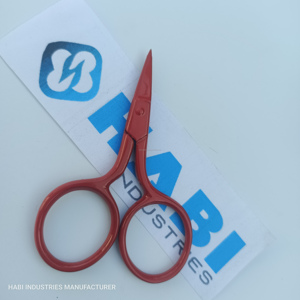 Needle Pointed Red Color Coated Handle Classic Embroidery Scissors With sharp and Straight Blades 2.75" Small Fancy Scissors - Product Image 4