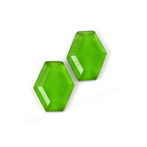 High Quality <b>Peridot</b> Quartz Hexagon Shape Step Cut High Polish 10x16mm Flatback Loose Cabochon Gemstone Jewelry Making Pendant - Product Image 4