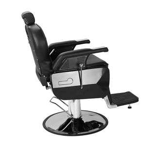Poltrona da Barbiere Reclinabile Leggera Stile Antico per Scuola, Salone di Bellezza, Barbiere - 8702A Nera - Product Image 4