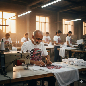 เสื้อยืดผ้าฝ้ายพรีเมียม ระบายอากาศได้ดี บริการ OEM สกรีนลายตามสั่ง ผู้ผลิตชั้นนำ เสื้อผ้าสตรีทแวร์ เสื้อยืด unisex - Product Image 6