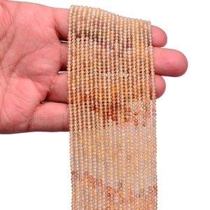 Cuentas de circonita AAA+ de 3 mm microfacetadas en forma de rondel, circonita natural multicolor marrón, cuentas de piedras semipreciosas para la fabricación de joyería. - Product Image 5