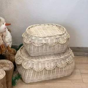 Paniers de rangement en rotin écologiques faits à la main au Vietnam, prix de gros, couleur naturelle, multifonctionnels pour la décoration intérieure - Product Image 5