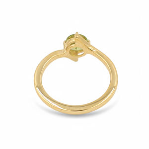 Anillo de Peridoto Natural con Diseño de Panal de Abeja y Acabado en Oro Amarillo, Joyería con Gema Verde - Product Image 5