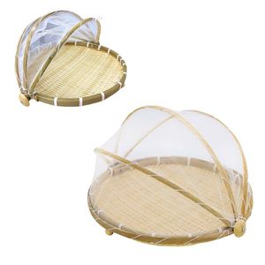 Premium Vietnamese BAMBOO <b>TRAY</b> Food Protection <b>Tray</b> with Mesh Net Serving <b>Tray</b> for Home, Restaurant and Cafe - Product Image 1