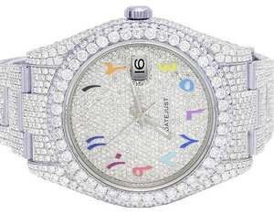 นาฬิกาข้อมือผู้ชาย BOJ R.O.L.E.X.05 ตัวเลขแบบอารบิก เพชรโมอิสซาไนต์ VVS หรูหรา แฟชั่น ออโตเมติก อนาล็อก ตัวเรือนเหล็กกล้า ระบบจักรกล ประดับเพชร สไตล์ฮิปฮอป - Product Image 4