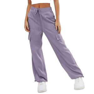 Pantalones de chándal holgados de pierna ancha para mujer, Pantalón cargo, 2021 poliéster, a la moda, oferta, 100% - Product Image 1