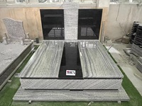 Monument commémoratif de pierre tombale de granit et d'encre blancs noirs d'Angola de style moderne de la Pologne pour le cimetière