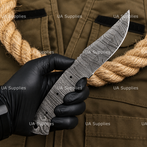 Cuchillo EDC de Caza Ligero y Duradero de Acero de Damasco Multifunción DIY de Venta Caliente con Hoja Fija de Punta Caída Biselada y Espiga Completa - Product Image 2
