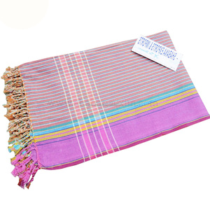 Serviette de golf Kikoy rayée confortable de l'Inde Kenyan Sarong Serviettes de plage Compressed Plain Style Prix - Product Image 2