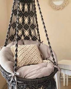 Columpio de Macramé, Silla Hamaca de Macramé, Columpio Redondo de Macramé, Hamaca Colgante de Macramé de Algodón - Product Image 1
